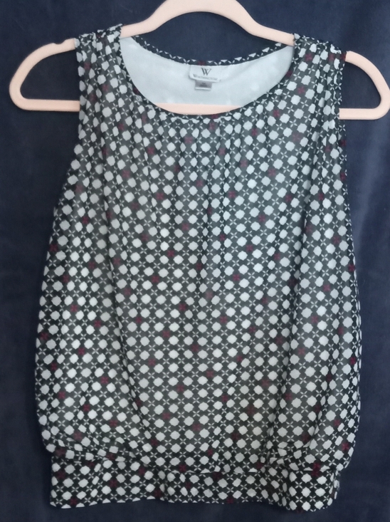 W by Worth Tops - W by Worth Women's Black Geometric Sleeveless Blouse